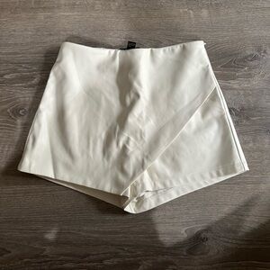 Forever 21 - Pleather Cream Midi Skort